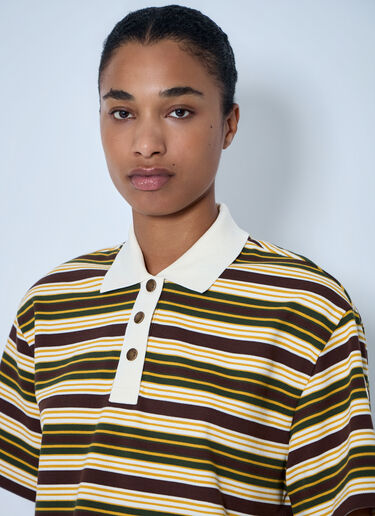 LN-CC® - Moncler: Striped Polo Shirt - Brown Moncler Striped Polo Shirt Brown mon0265095