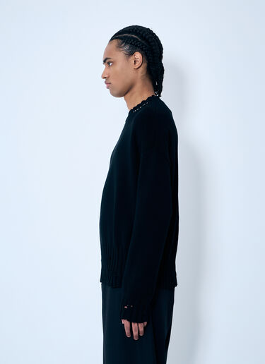 Marni Distressed Cotton Sweater Black mni0159003
