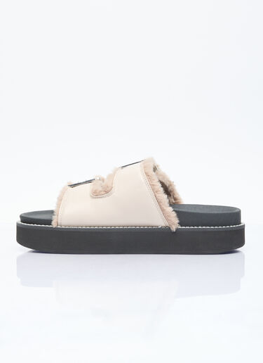 GANNI Feminine Buckle Slip-On Shoes Beige gan0255089