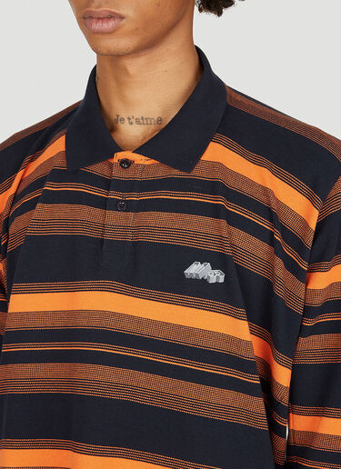 Martine Rose Striped Long Sleeve Polo Shirt Orange mtr0154012