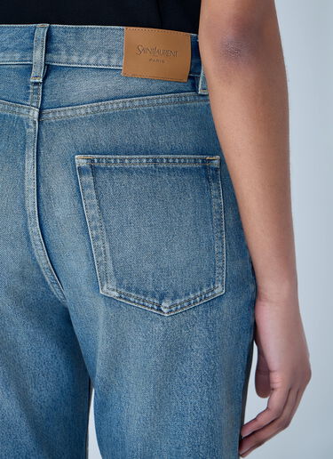 Saint Laurent 90s High-Rise Cropped Slim Jeans Blue sla0263016