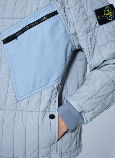 LN-CC® - Stone Island: Quilted Hooded Jacket - Grey Stone Island Quilted Hooded Jacket Grey sto0165057
