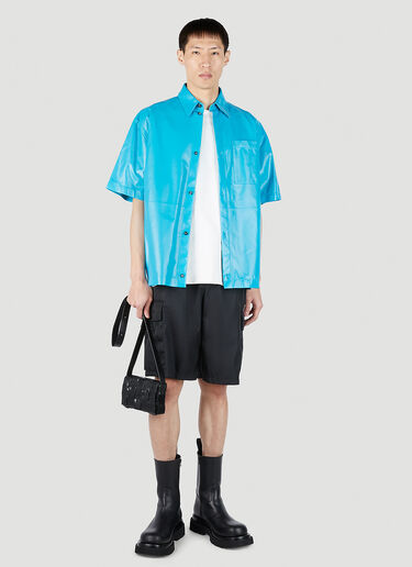 Bottega Veneta Leather Short Sleeve Shirt Light Blue bov0151034