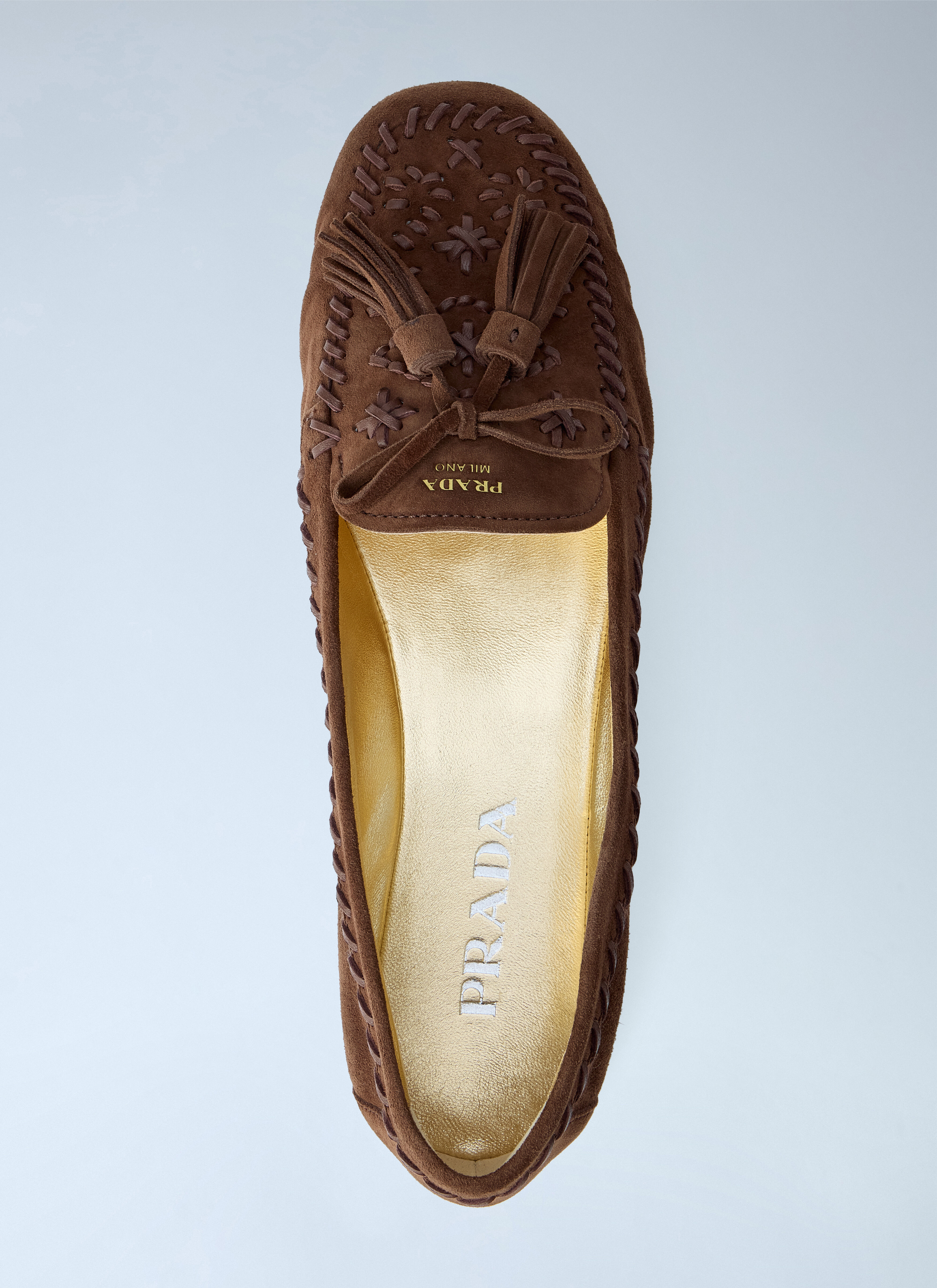 PRADA ラバーソール ブラウン Prada Women's' Suede Loafers in Brown | LN-CC®
