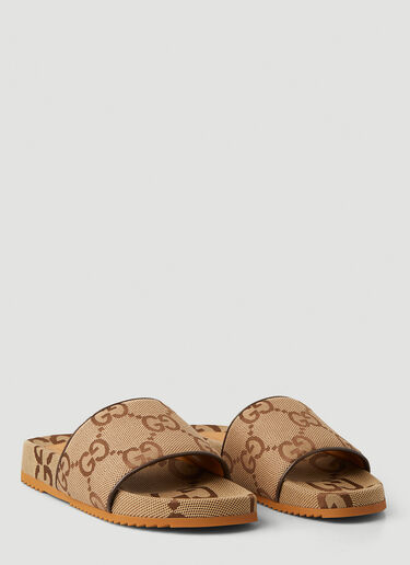 Gucci GG Jacquard Slides Beige guc0147112