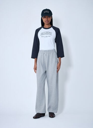 GANNI Logo Motif T-Shirt White gan0263006