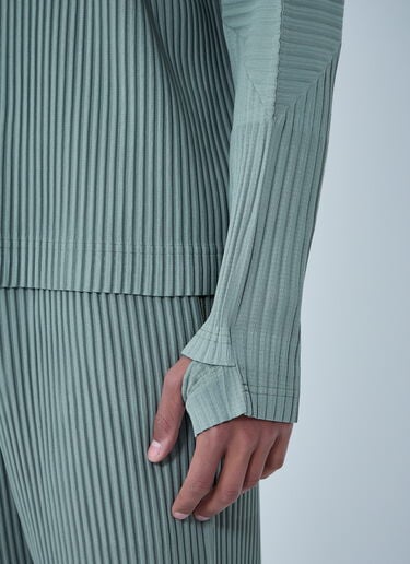 Homme Plissé Issey Miyake Pleated Quater Zip-Up Sweatshirt Olive hmp0163005