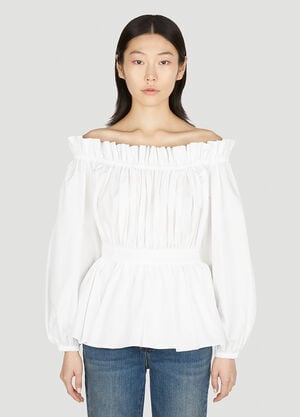 Alexander McQueen Off The Shoulder Top Pink amq0251077