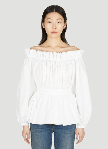 Alexander McQueen Off The Shoulder Top White amq0251057