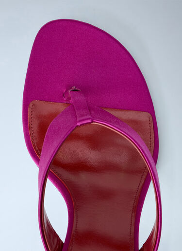 LN-CC® - Saint Laurent: Opyum Satin Thong Mule Sandals - Pink Saint Laurent Opyum Satin Thong Mule Sandals Pink sla0263036