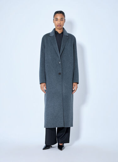LN-CC® - RÓHE: Double-Faced Wool Long Coat - Grey RÓHE Double-Faced Wool Long Coat Grey roe0265021