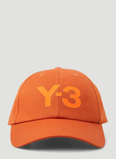 Y-3 Logo Print Baseball Cap Orange yyy0349022