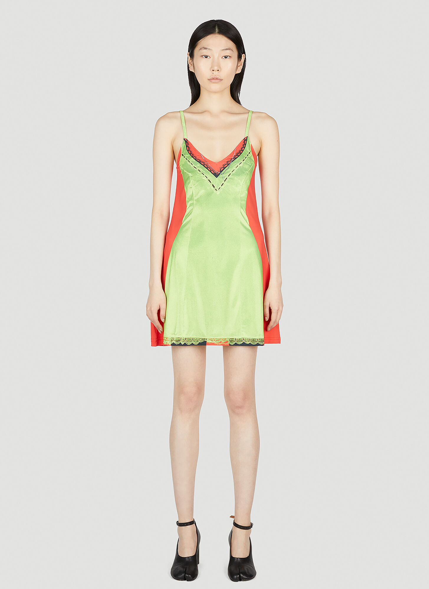Y/project X Jean Paul Gaultier Trompe L'oeil Dress In Green