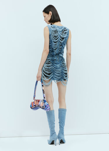 Diesel M-Bianca Laddered Knit Dress Blue dsl0256035