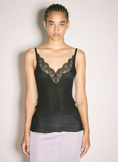 Saint Laurent Laced Tank Top Black sla0257026