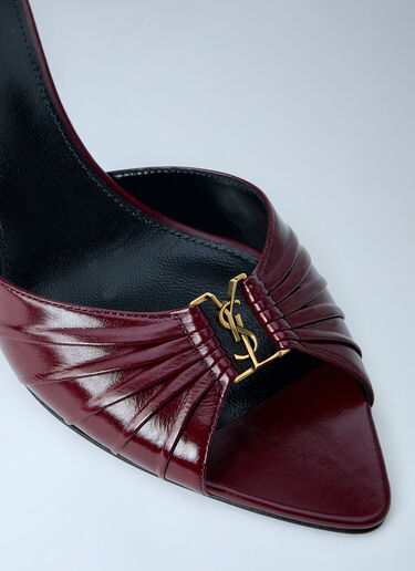 LN-CC® - Saint Laurent: Babylone Heeled Sandals - Bordeaux Saint Laurent Babylone Heeled Sandals Bordeaux sla0263035