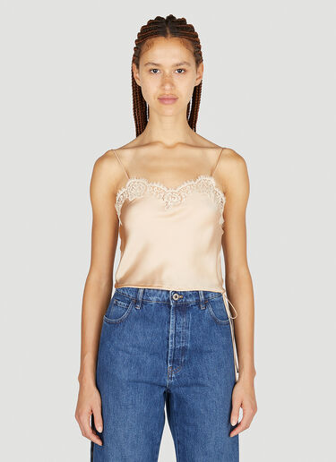 Saint Laurent Lace Camisole Top Beige sla0251024