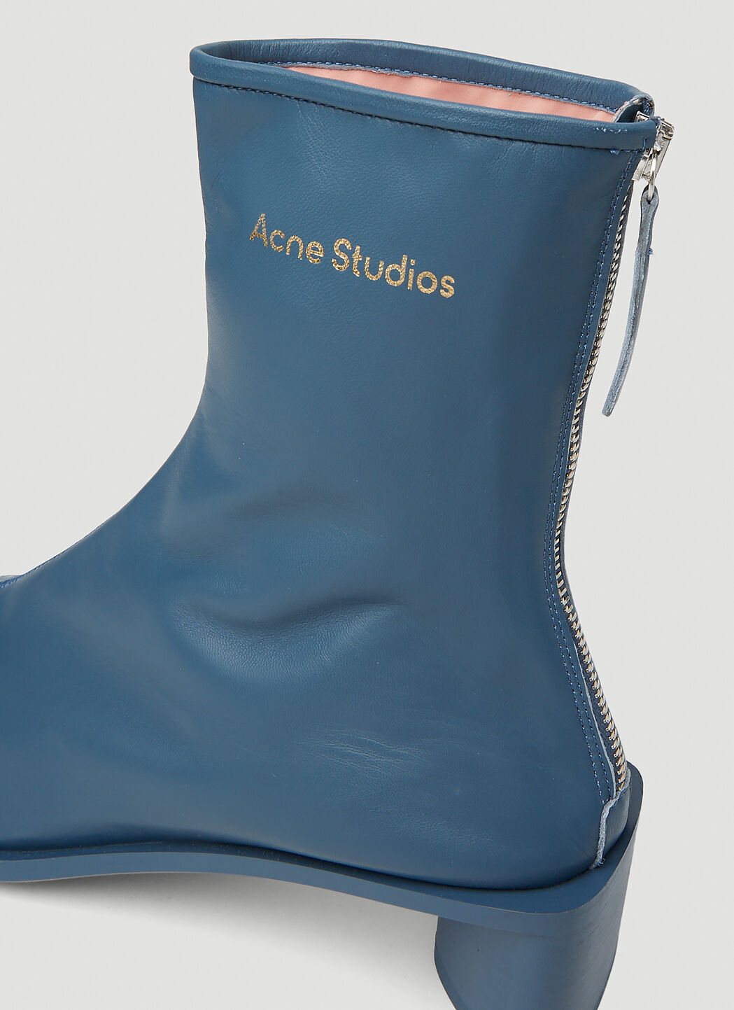 Acne Studios Logo Ankle Boots in Blue LN CC