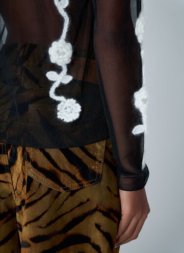 Sheer Floral Crochet Sweater GANNI Sheer Floral Crochet Sweater Black gan0262002