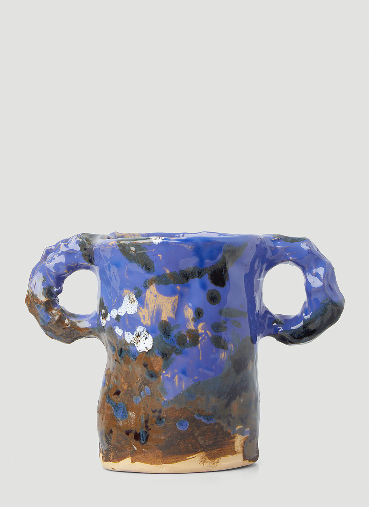 Niko June Glased Vase In Blue
