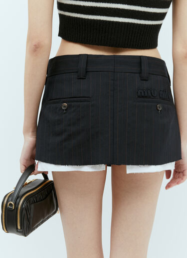 Miu Miu Pleated Pinstripe Mini Skirt Navy miu0255009