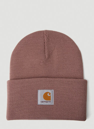 Carhartt WIP Logo Patch Beanie Hat Pink wip0351017