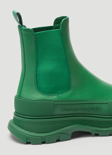 Alexander McQueen Leather Boots Green amq0146033