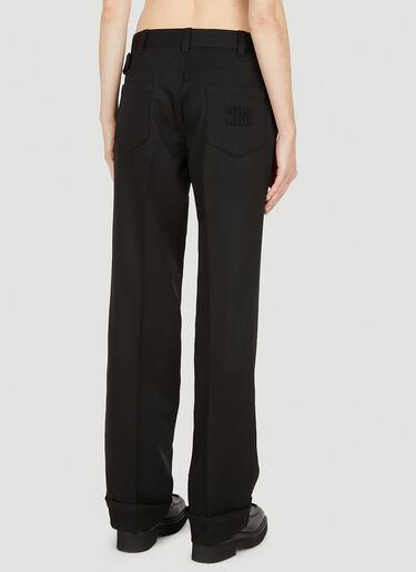 Miu Miu Logo Patch Pants Black miu0251003