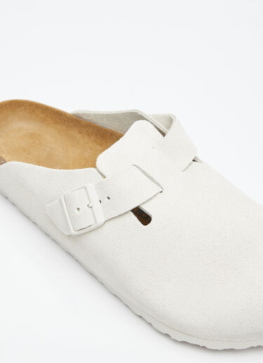 Birkenstock Boston Suede Mules White brk0352004