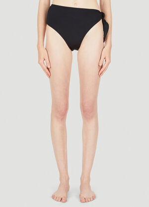 Ziah Asymmetrical Tie Bikini Bottoms Black zia0249012