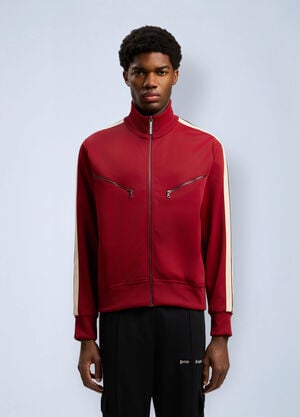 Palm Angels Curved Logo Zip-Up Track Jacket Red pma0162091