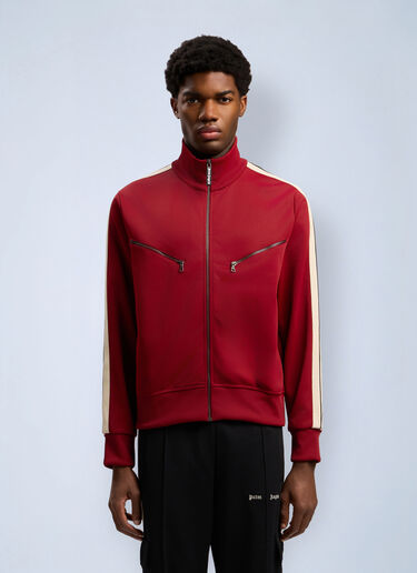 Curved Logo Zip-Up Track Jacket Palm Angels Curved Logo Zip-Up Track Jacket Red pma0162091