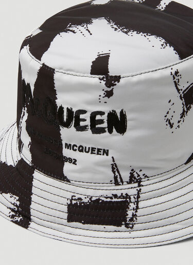Alexander McQueen Graffiti Bucket Hat White amq0149055