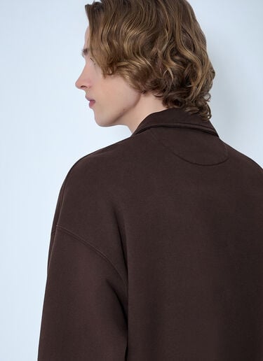 Brain Dead Half-Zip Collared Sweatshirt Brown bra0164006