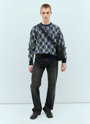 提花圆领针织衫 Acne Studios 提花圆领针织衫 藏蓝色 acn0155003