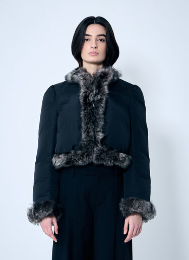 Alexander Wang Puffer Jacket With Shearling Trims Black awg0258002