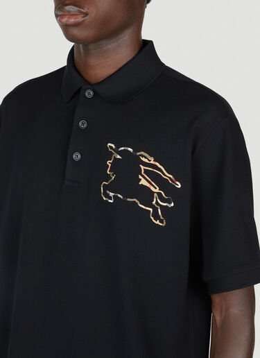 Burberry Check EKD Cotton Piqué Polo Shirt Black bur0153023