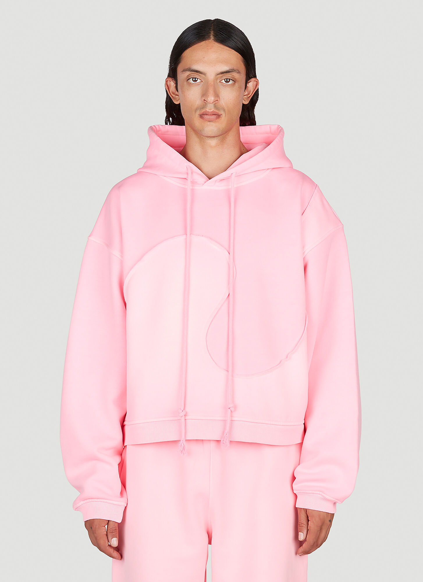 Shop Erl Swirl Fleece Hooded Sweatshirt In Pink