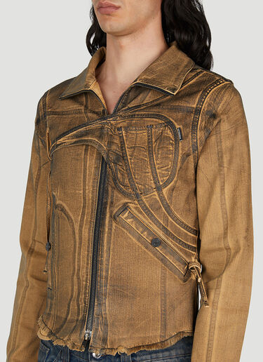 Ottolinger Fitted Denim Jacket Brown ott0352004