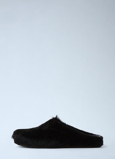 LN-CC® - Marni: Fussbett Long Haired Mules - Black Marni Fussbett Long Haired Mules Black mni0147018