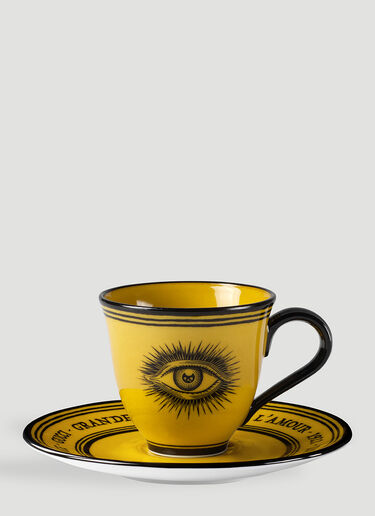 Gucci Set of Two Star Eye Demitasse Cups with Saucers Yellow wps0690088