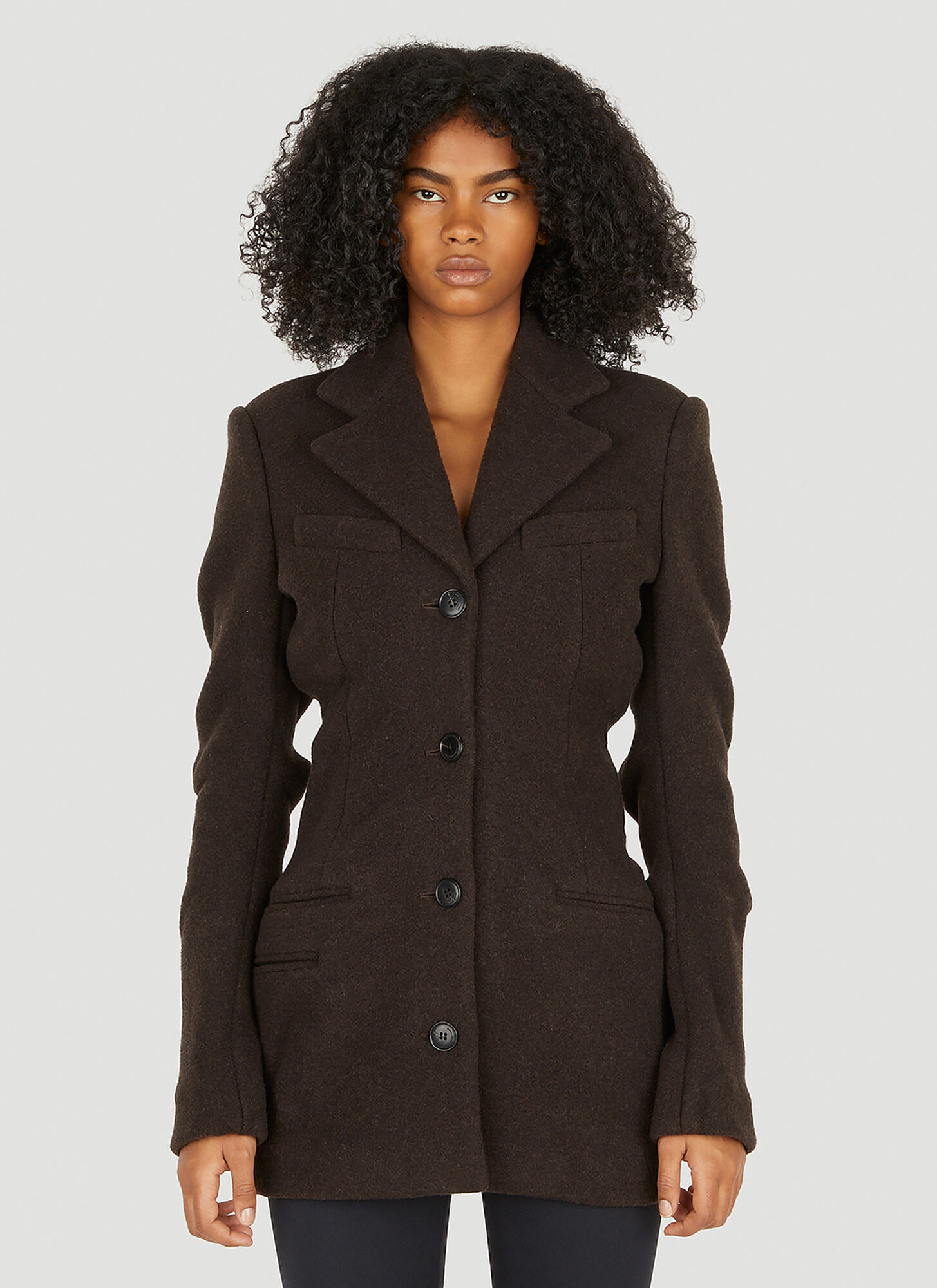 Alexander Wang Wool-blend Felt Blazer In Brown