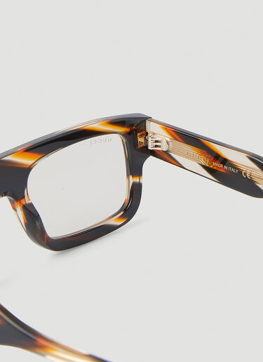 Gucci Striped Square Frame Sunglasses Brown guc0148004