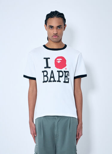 A BATHING APE® Logo Print T-Shirt White aba0158007