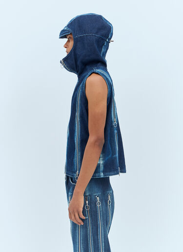 Charlie Constantinou 조절 가능한 핏 지퍼 베스트 블루 cco0156002