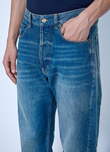 LN-CC® - Saint Laurent: Loose Straight Jeans - Blue Saint Laurent Loose Straight Jeans Blue sla0166008