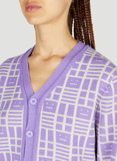 Acne Studios Face Motif Cardigan Purple acn0251024