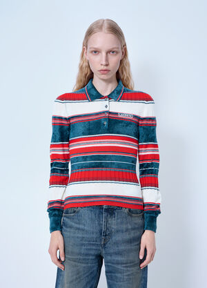 Lacoste Runway Textured Striped Polo Collar Sweater Multicolor lac0266021