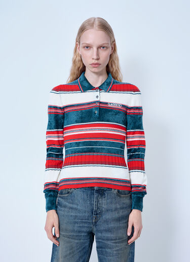LN-CC® - Lacoste: Runway Textured Striped Polo Collar Sweater - Multicolor Lacoste Runway Textured Striped Polo Collar Sweater Multicolor lac0266021