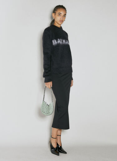 Balmain Monogram Jacquard Sweater Black bln0254003